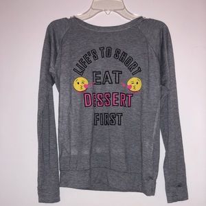 Gray Long Sleeve Graphic Tee
